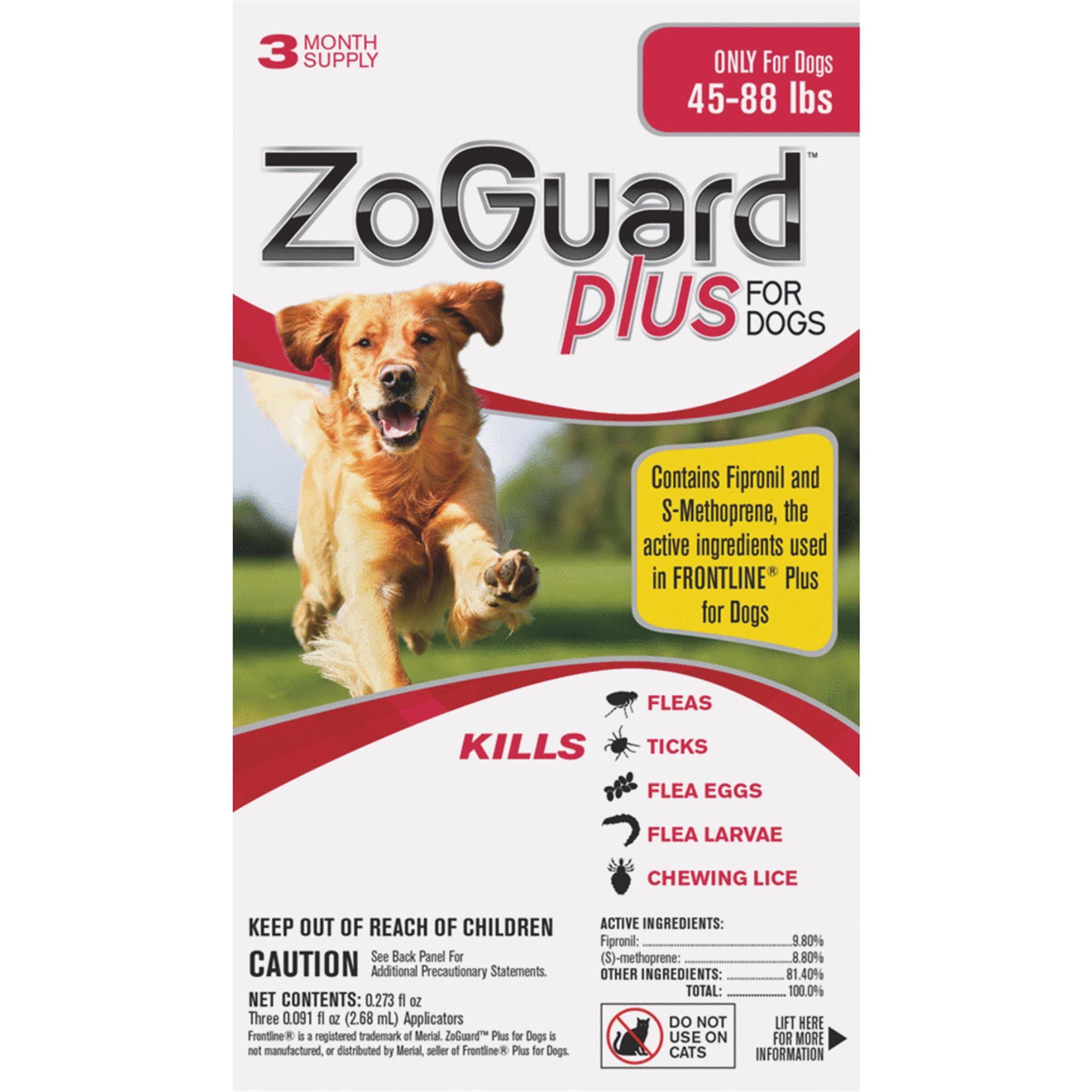 ZoGuard Plus Drops for Dogs Flea and Tick Treatment - 3 Pack