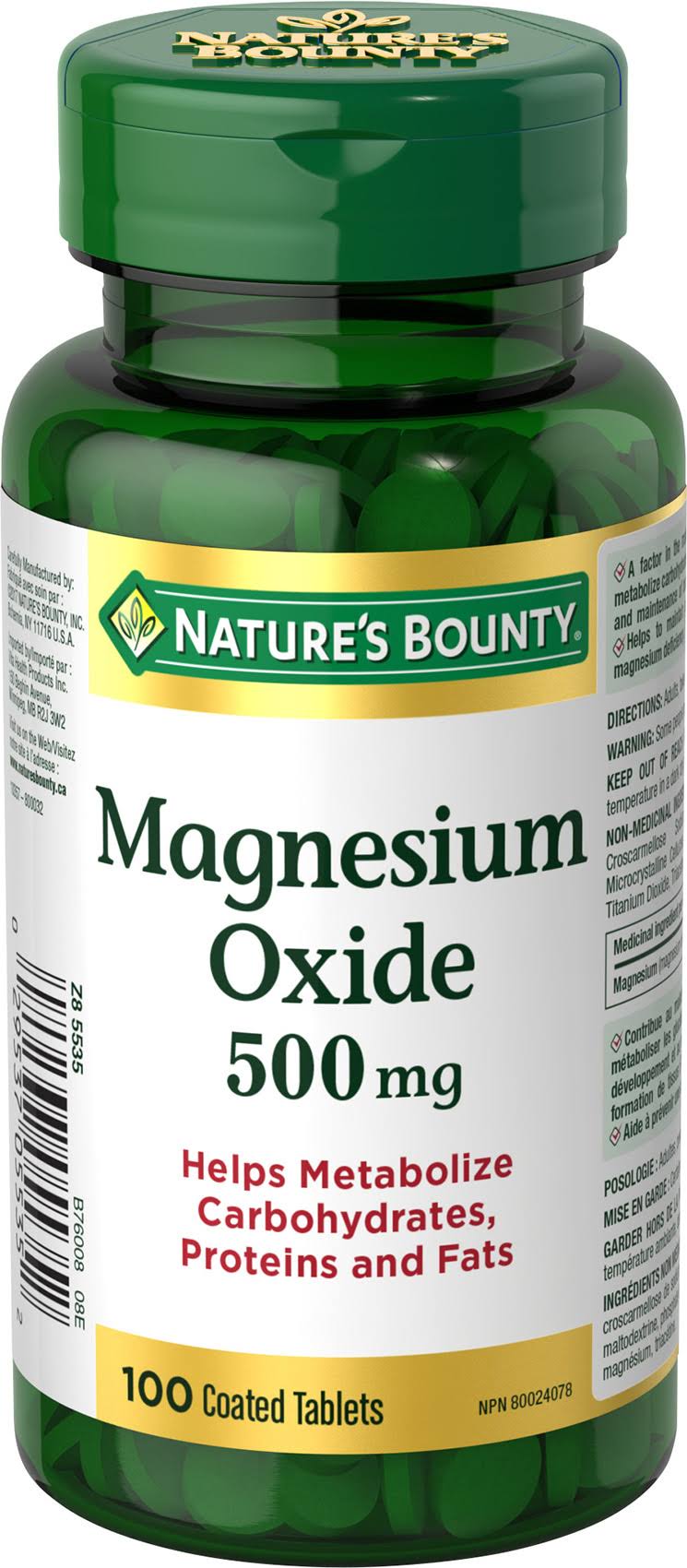Nature's Bounty Magnesium Oxide - 500mg, 100ct