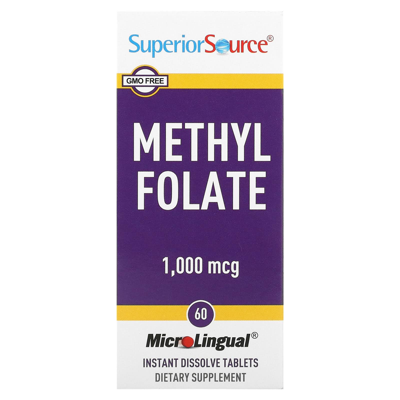 Methylfolate Superior Source - 1000mcg, 60 Sublingual Tablet
