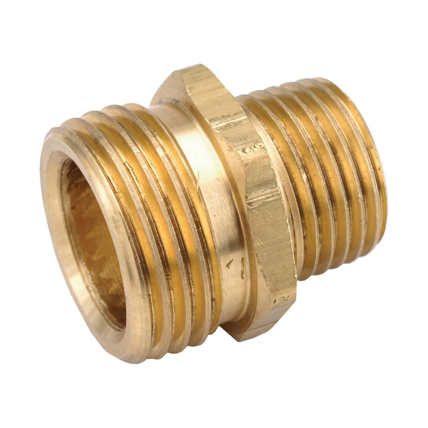 Anderson Metals Corp. 3/4in Male Garden Hose x 1/2in Male Iron Pipe Brass Adapter