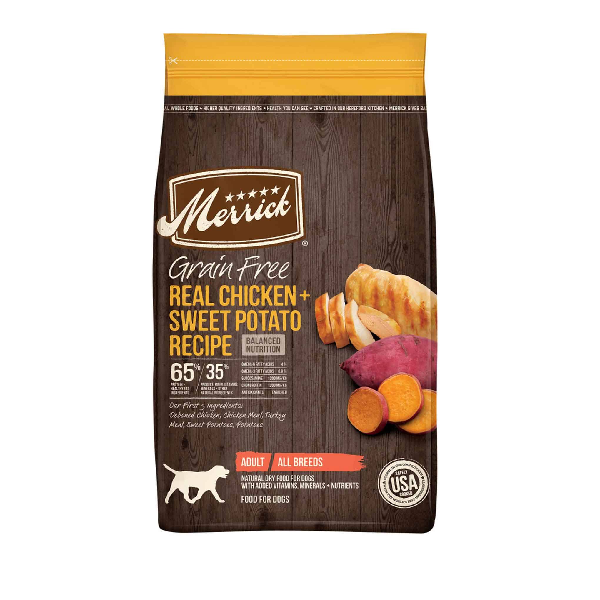 Merrick Grain Free Real Chicken & Sweet Potato Dry Dog Food, 4 lbs