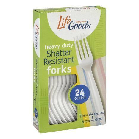 Life Goods Forks, Shatter Resistant, Heavy Duty - 24 count