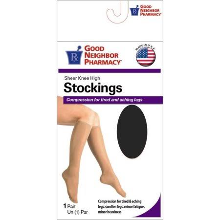 GNP Women's Sheer Knee High Stockings 20-30mm Large Black, 1 Pair
