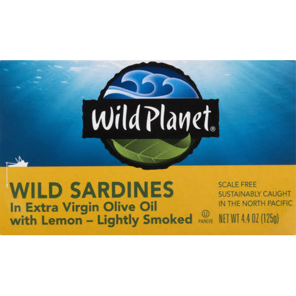 Wild Planet Wild Sardines - Extra Virgin Olive Oil with Lemon, 4.375 oz