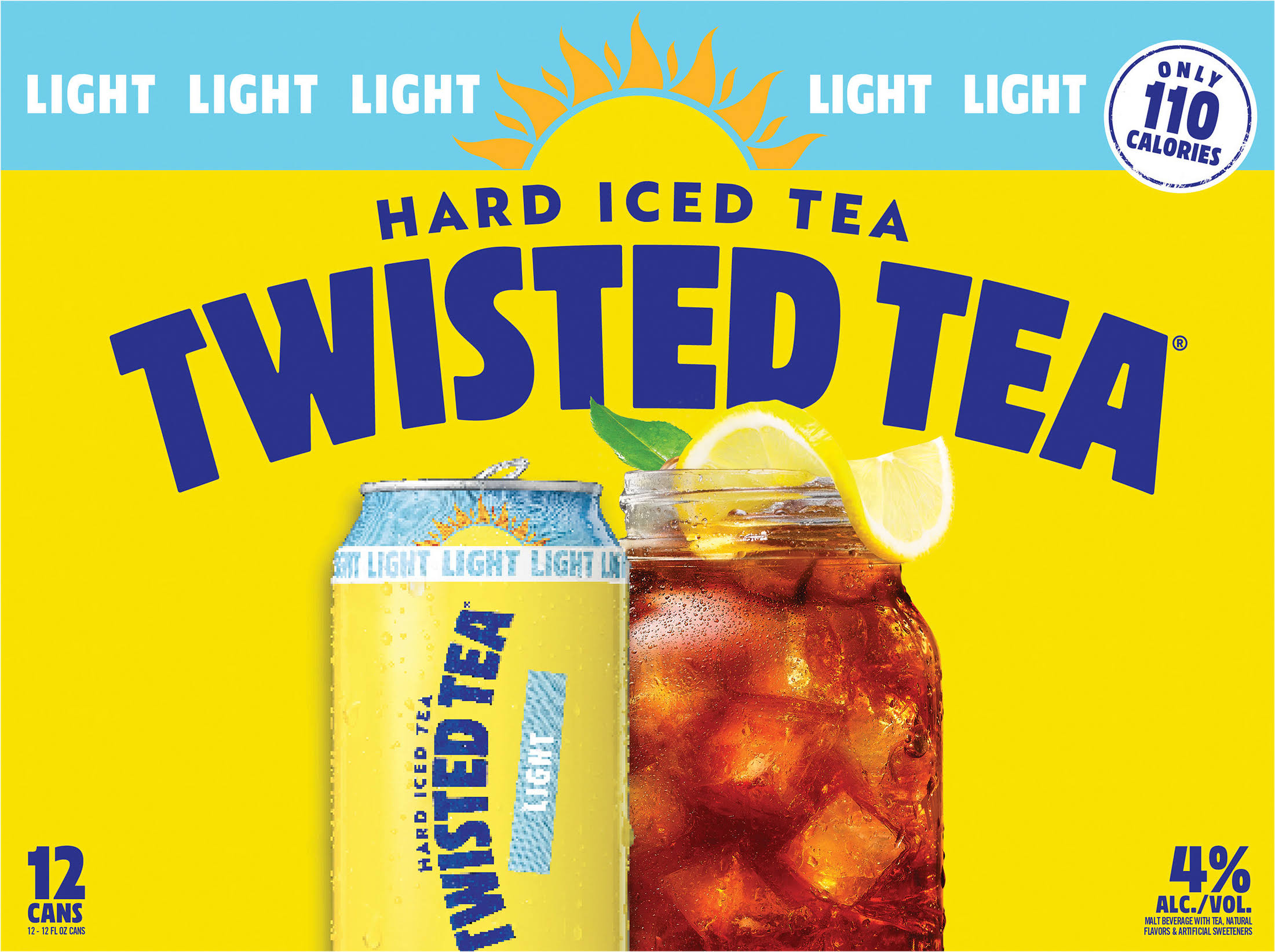 Twisted Tea Hard Iced Tea, Light - 12 pack, 12 fl oz cans