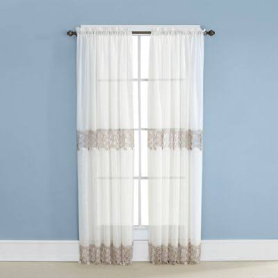Lillian 63-Inch Rod Pocket Window Curtain Panel Pair In Ivory