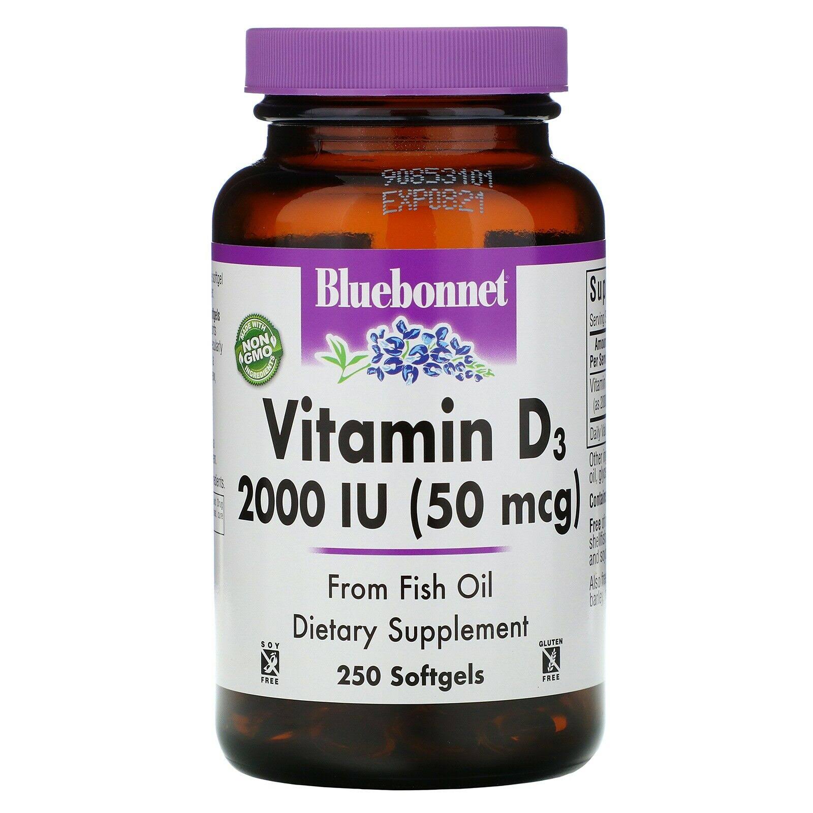 Bluebonnet Vitamin D3 2000 IU - 250 Softgels
