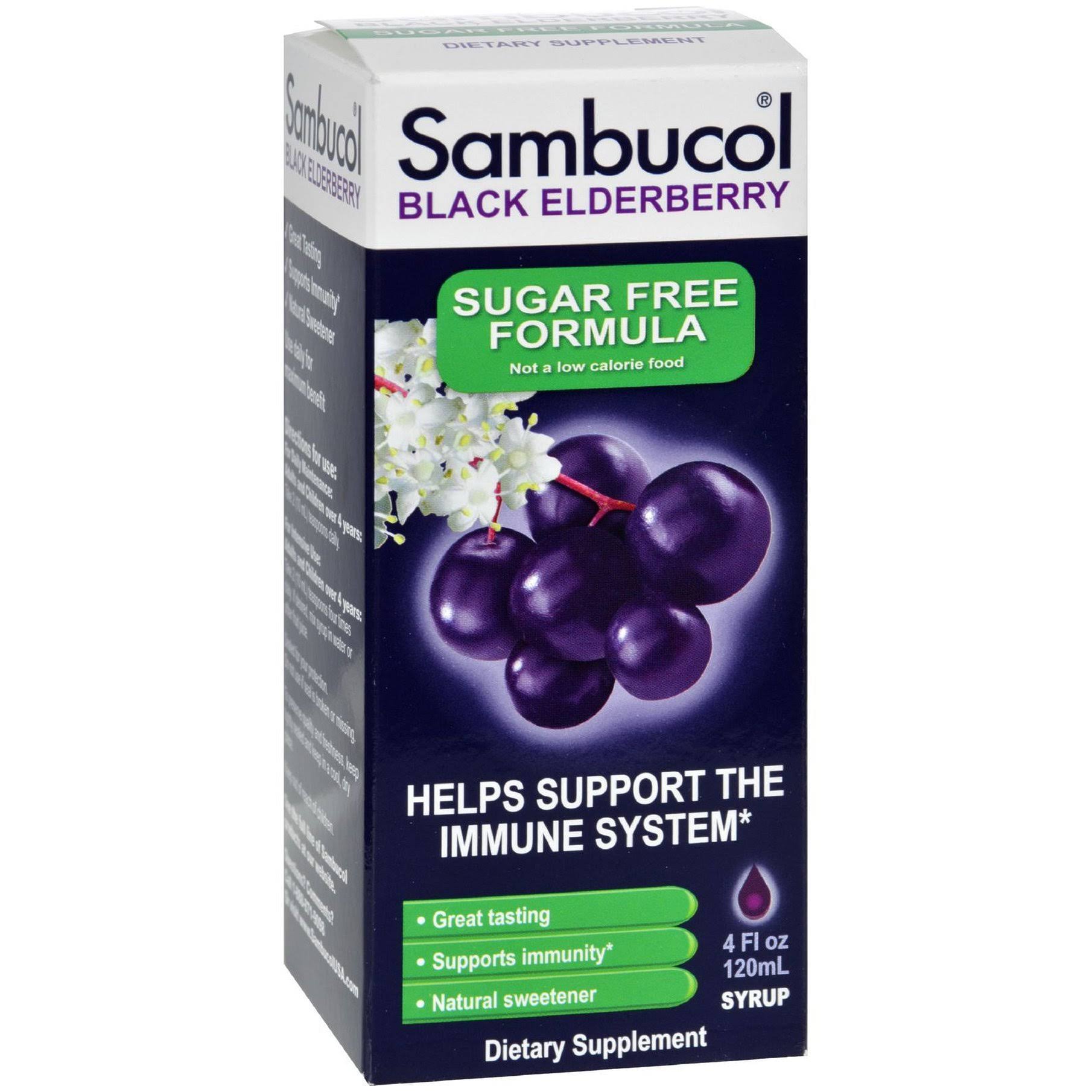 Sambucol Sugar Free Syrup Supplement - Black Elderberry, 4oz