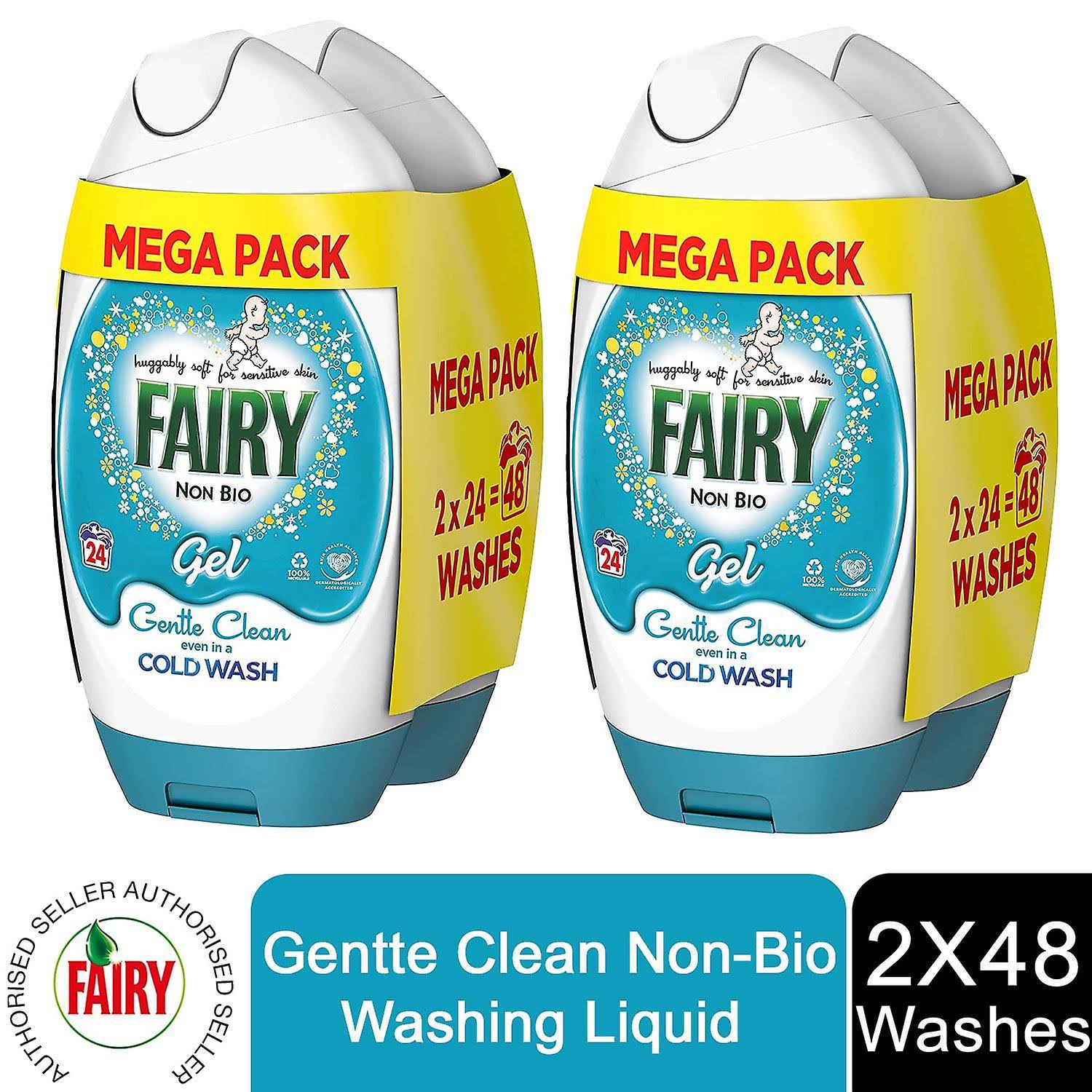Fairy for Sensitive Skin Formula Non Bio Washing Gel, 48 Washes, Pack of 2