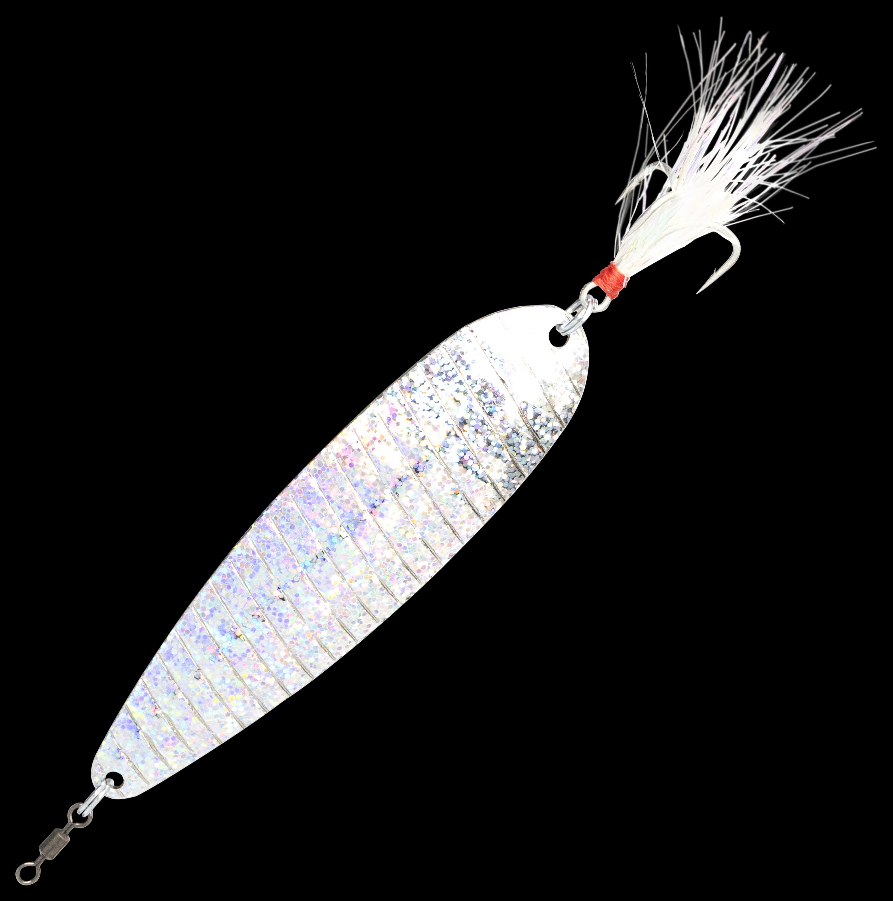 Nichols Lures 4 inch Lake Fork Flutter Spoon, Silver Scale, 3/4oz