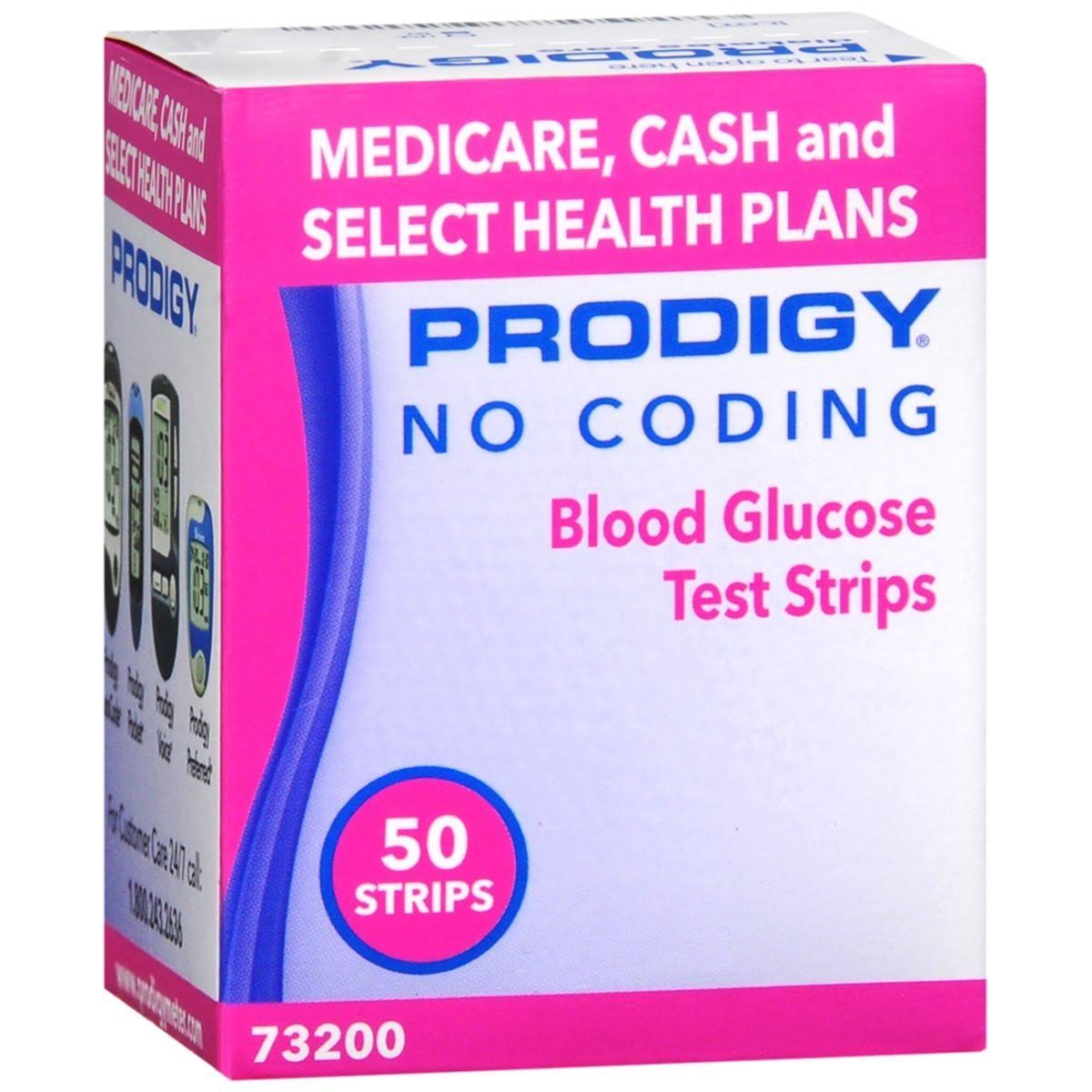 Prodigy No Coding Blood Glucose Test Strips - 50 Strips
