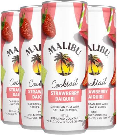 Malibu RTD Strawberry Daiquiri 4pck Cans