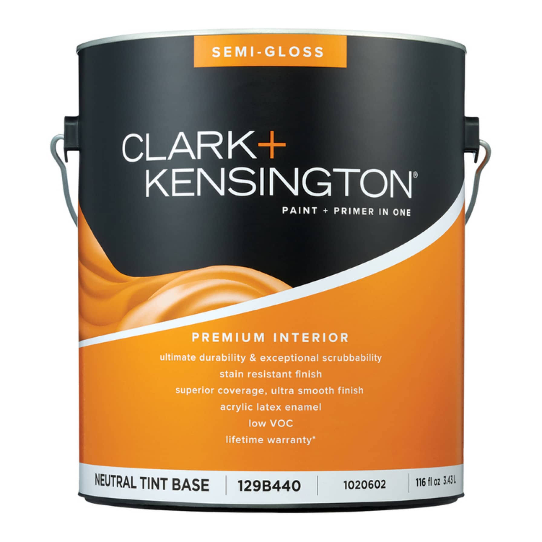 Clark+Kensington Semi-Gloss Tint Base Neutral Base Acrylic Latex Premium Paint Interior 1 Gal