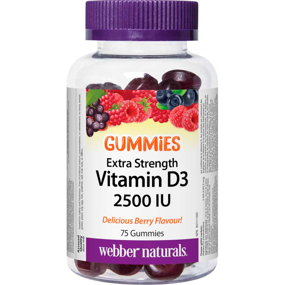 Webber Naturals Vitamin D3 Extra Strength 2500 Iu