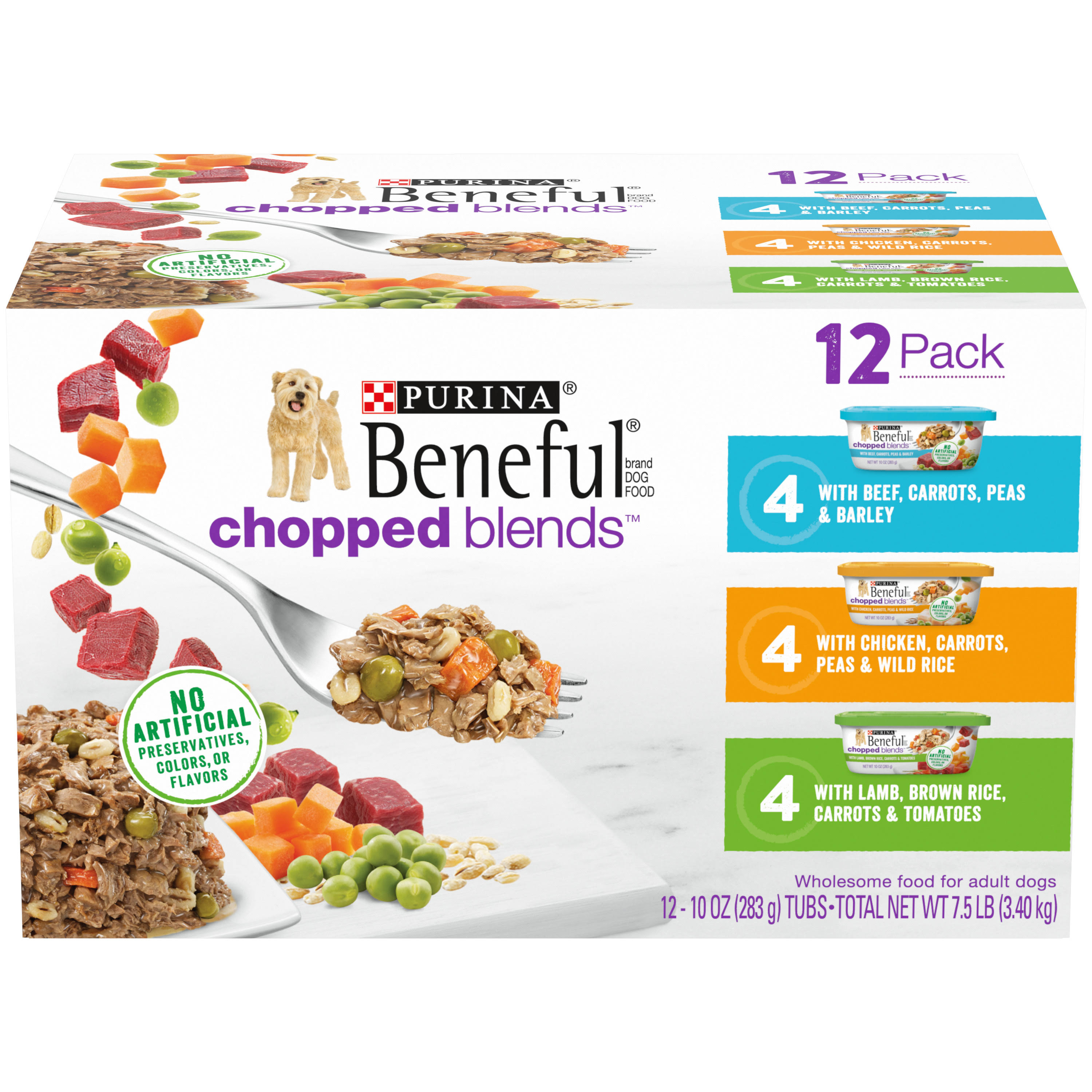 Beneful Chopped Blends Dog Food, 12 Pack - 12 pack, 10 oz tubs