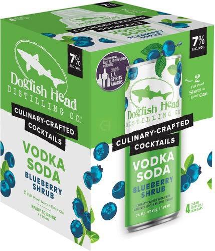 Dogfish Head Beer, Blueberry Shrub Vodka Soda, 4 Pack - 4 x 355 ml