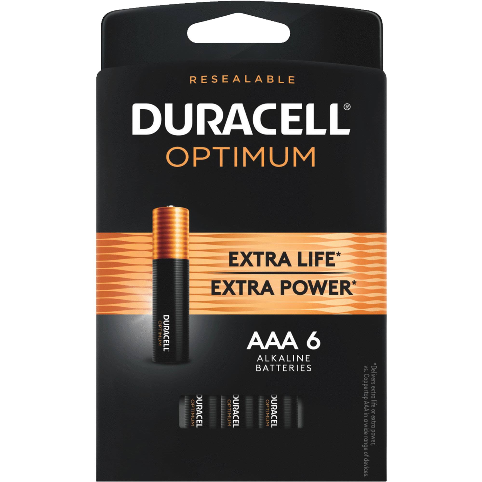 Duracell Optimum AAA Alkaline Battery - 6 pack