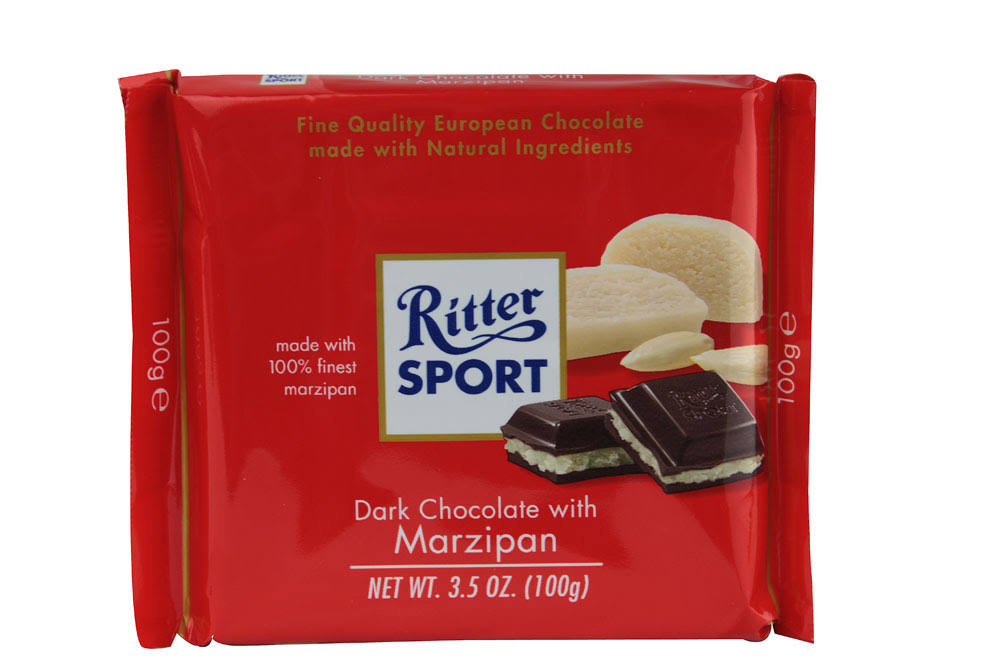 Ritter Sport Bars Dark Chocolate with Marzipan - 100g