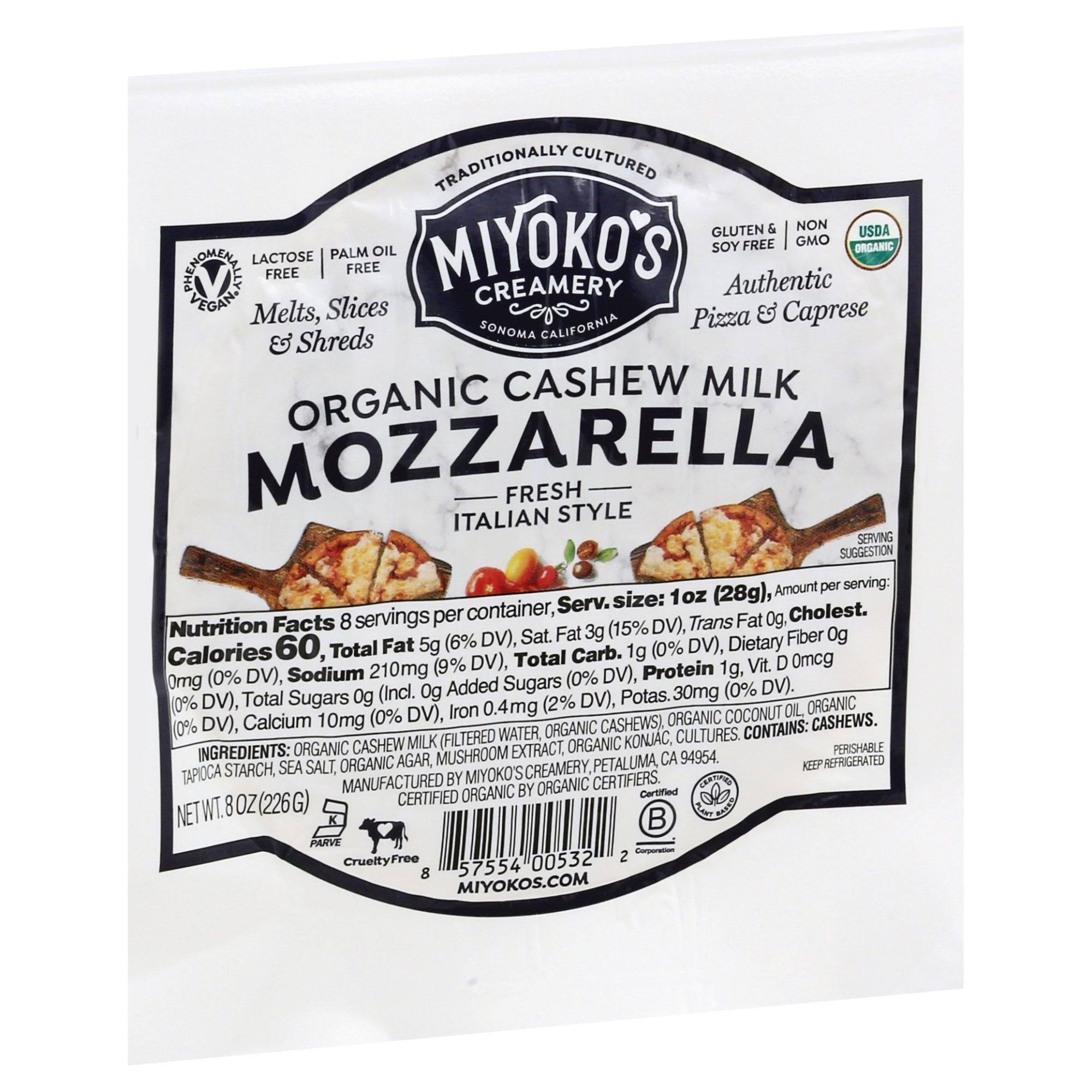 Miyoko's Creamery Cheese, Organic, Mozzarella - 8 oz