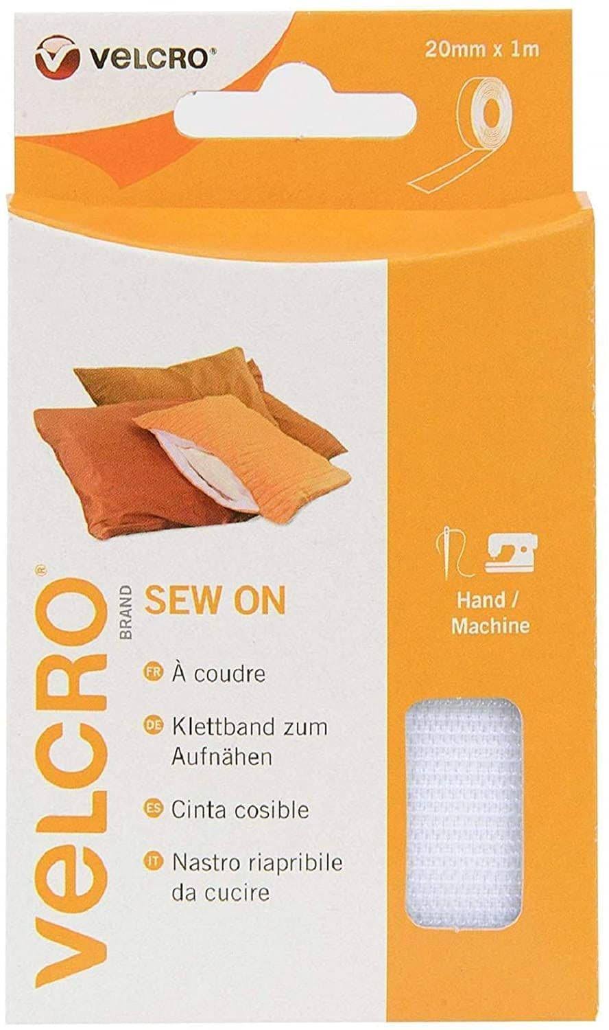VELCRO Brand Sew on Tape 20mm x 1m White