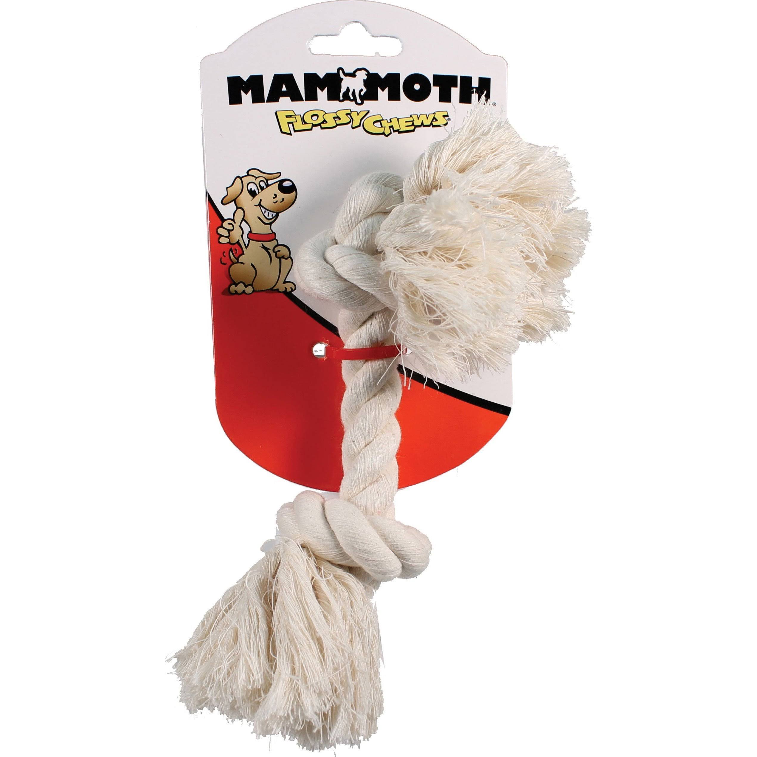 Mammoth Flossy Chew Rope Bone Dog Toy - Small, White