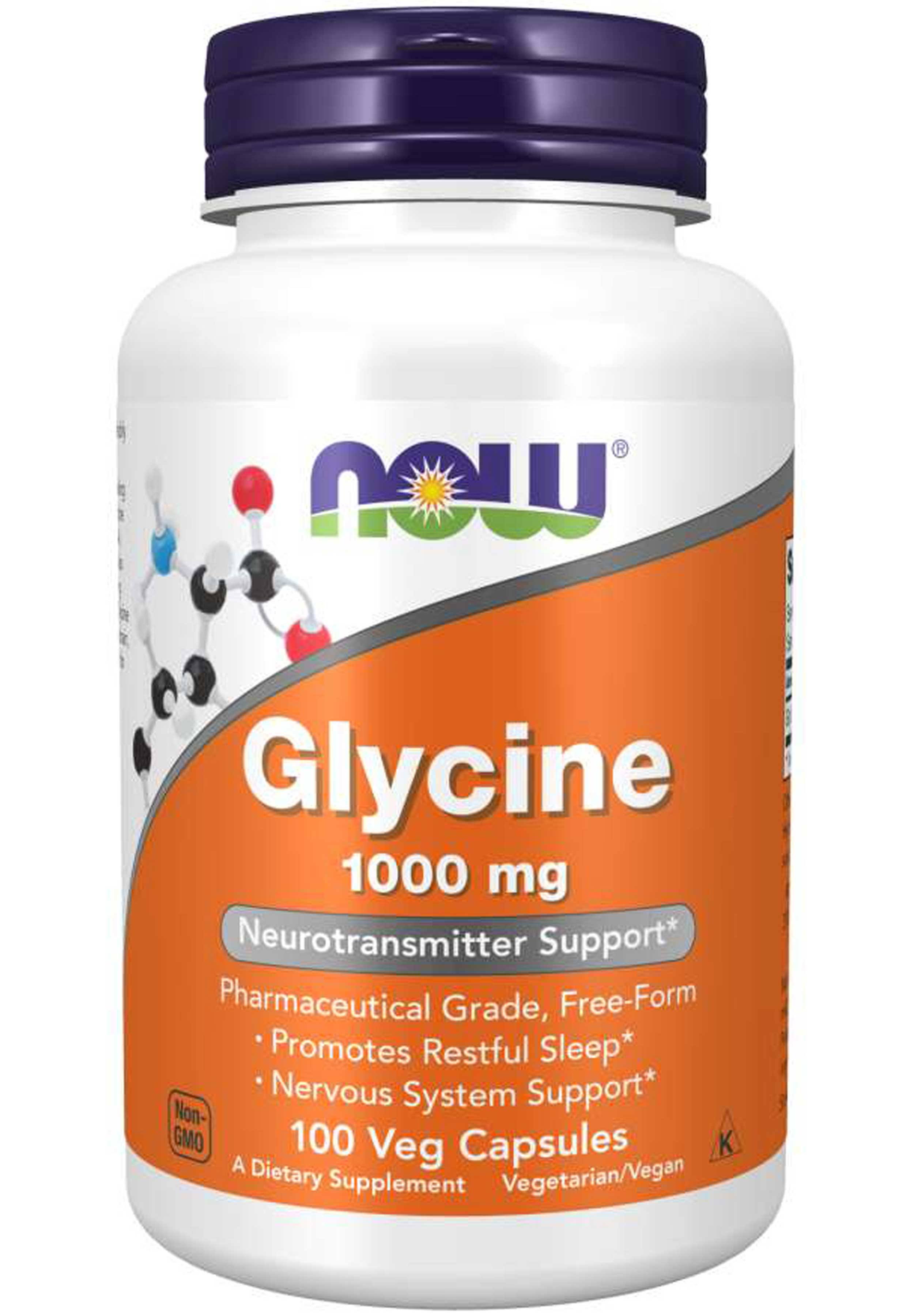 NOW Foods Glycine Pharmaceutical Grade Amino Acid 1000mg Capsules - x100