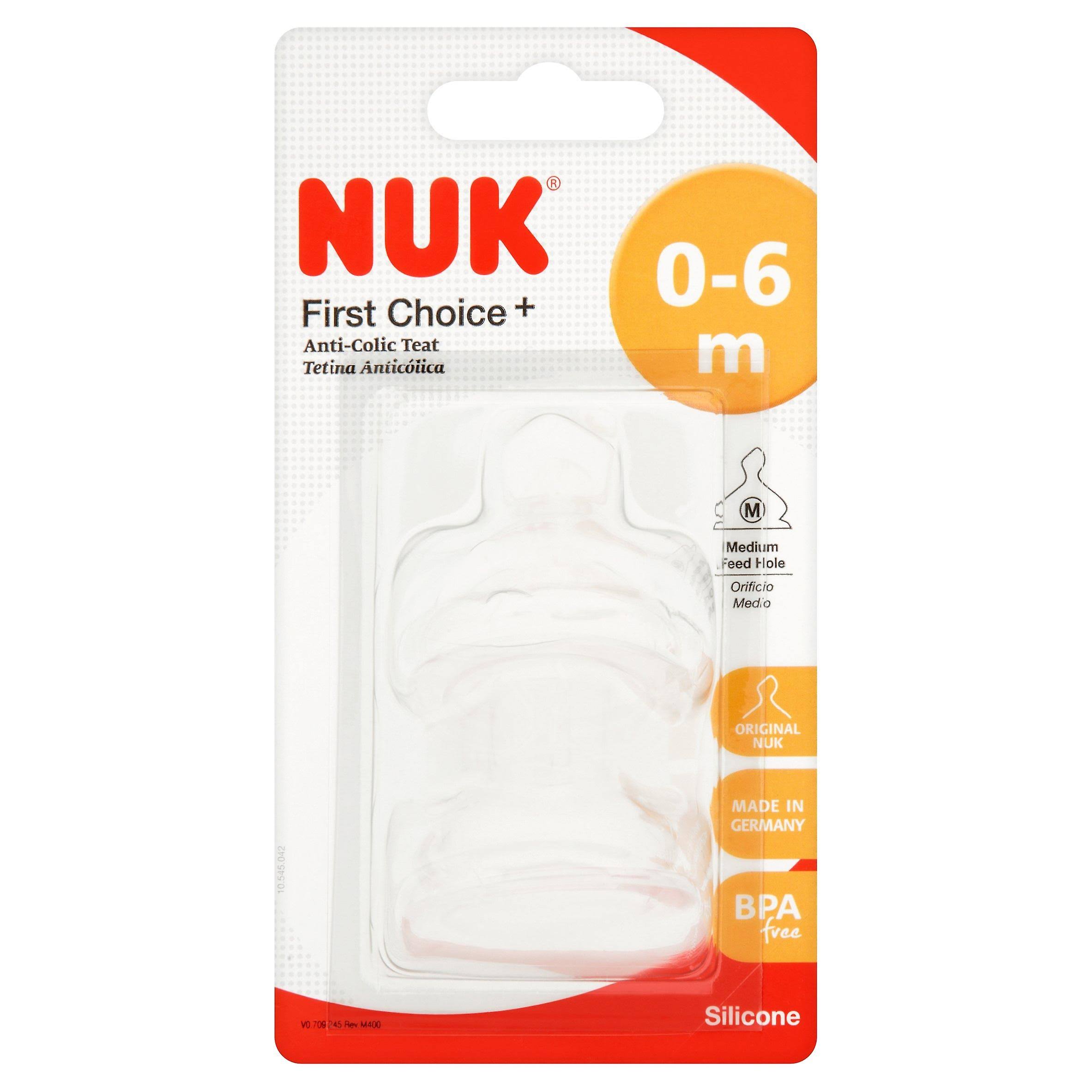 Nuk First Choice Wide Silicone Teat - Size 1, 0-6 Months, Medium