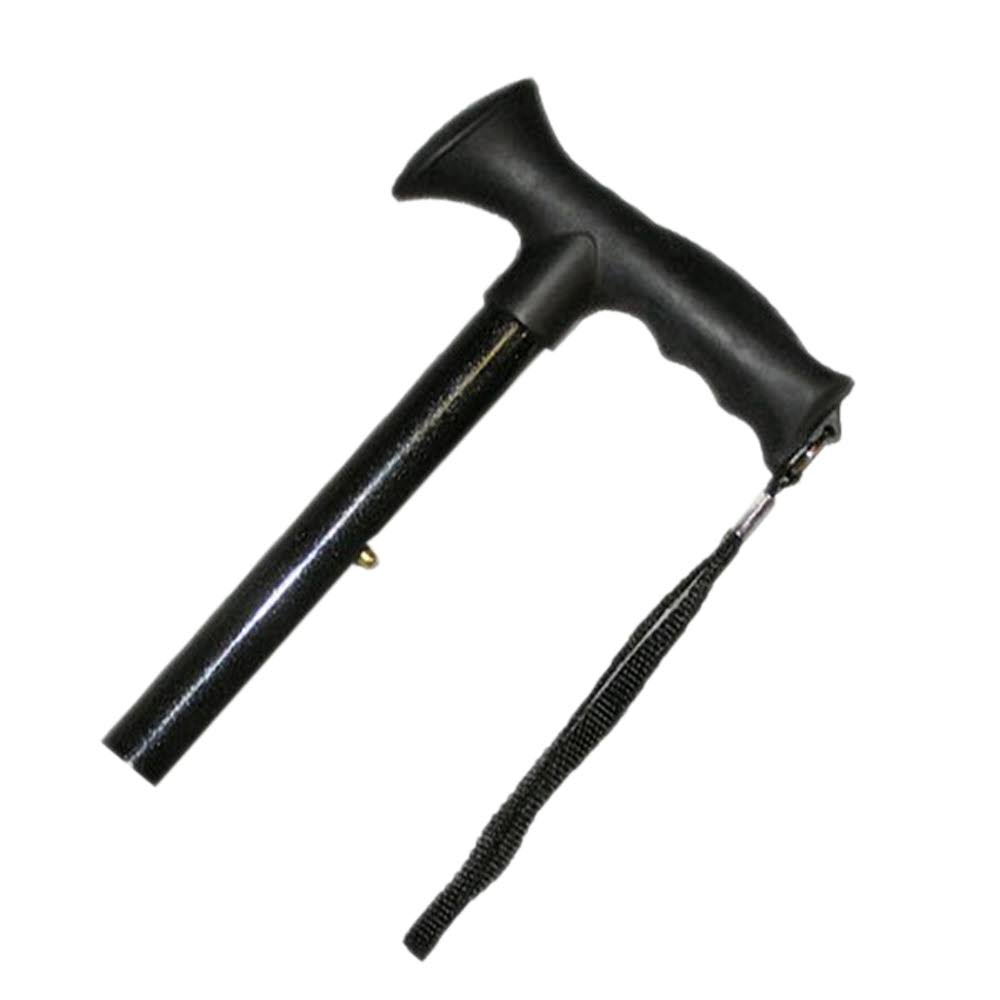 Adjustable Travel Folding Cane with Comfort Grip Handle (Black)