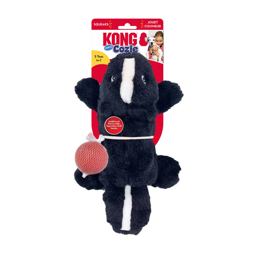 Kong Cozie Pocketz Dog Toy - Skunk - Medium