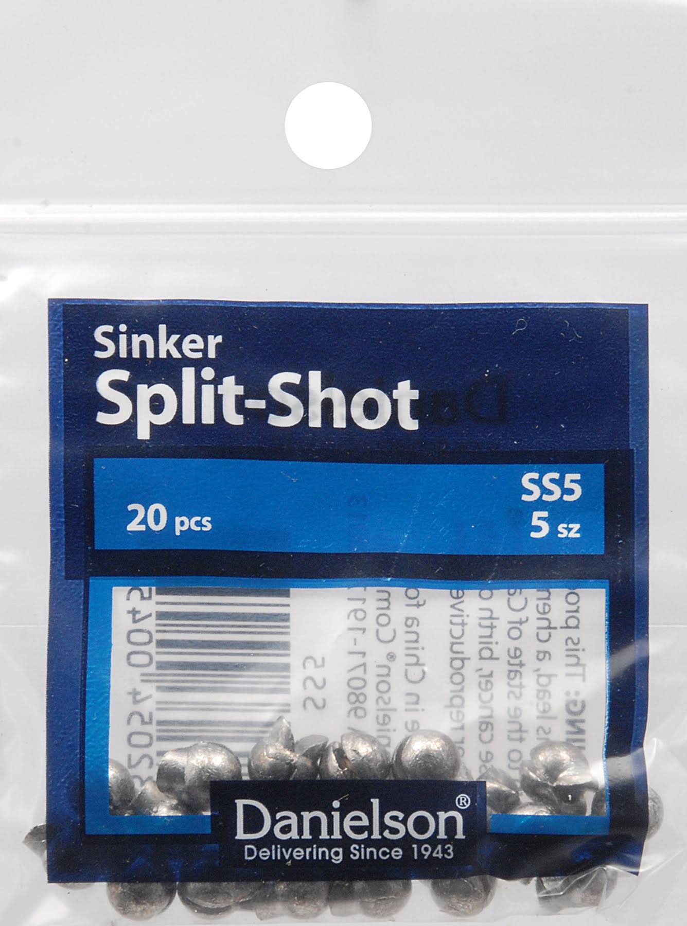 Danielson Removable Split Shot Sinker 5