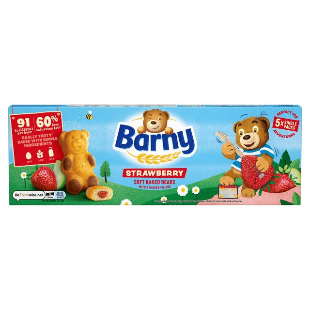 Barny Strawberry Sponge Bears 5 Pack