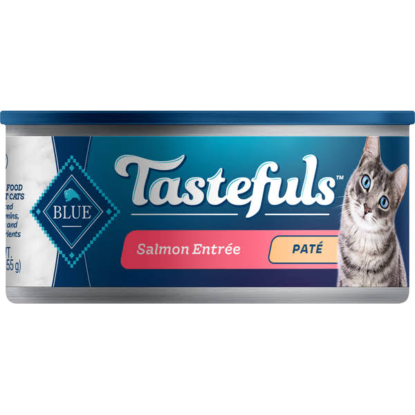 Blue Buffalo Blue Tastefuls Food for Cats, Salmon Entree, Pate - 5.5 oz