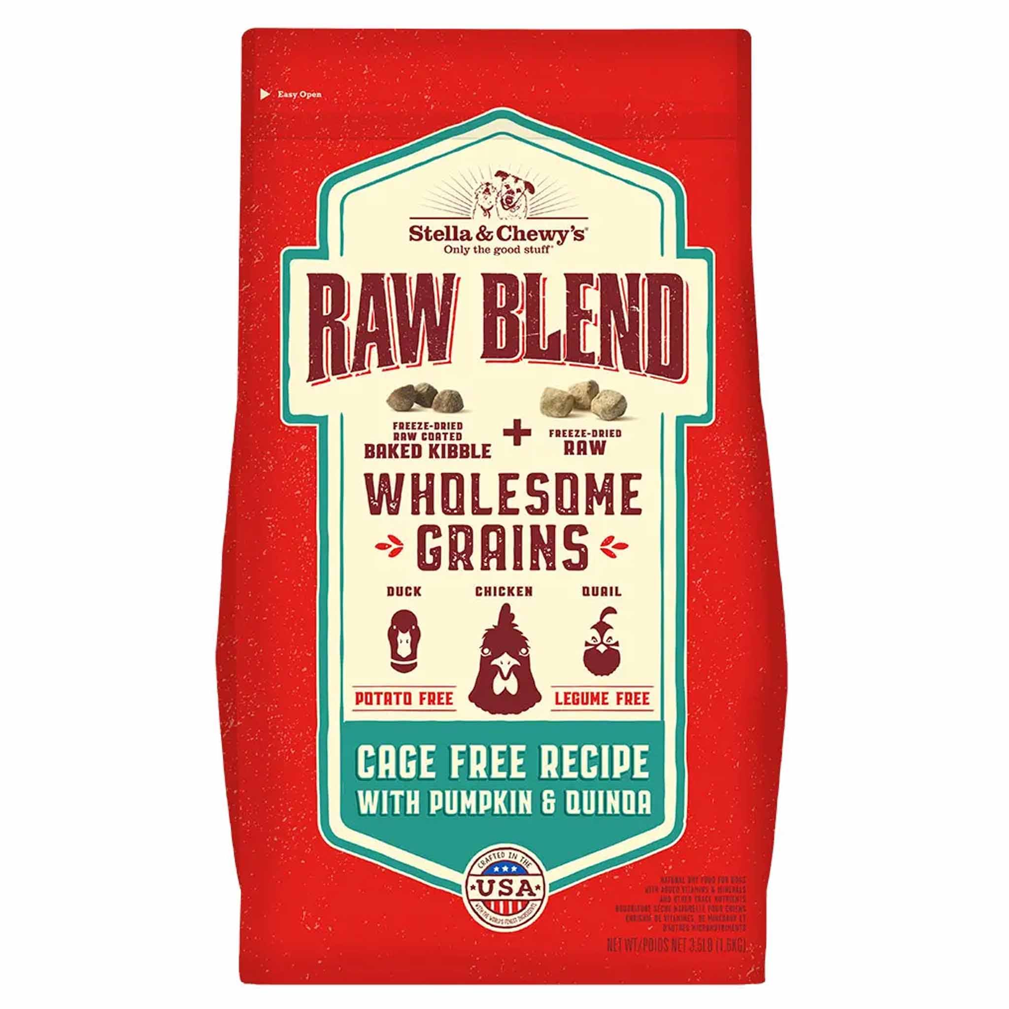 Stella & Chewy's Raw Blend Kibble with Wholesome Grains Cage Free Recipe Dry Dog Food 22 lbs