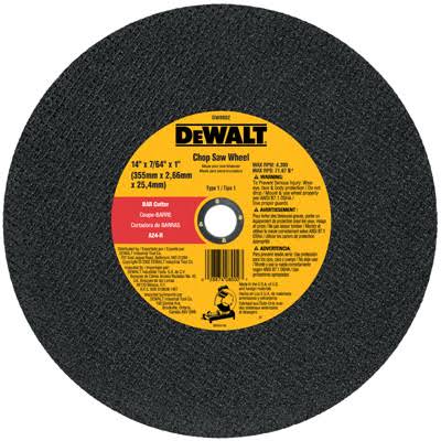 Dewalt DW8002 Bar Cutter Chop Saw Wheel - 14" x 7/64"
