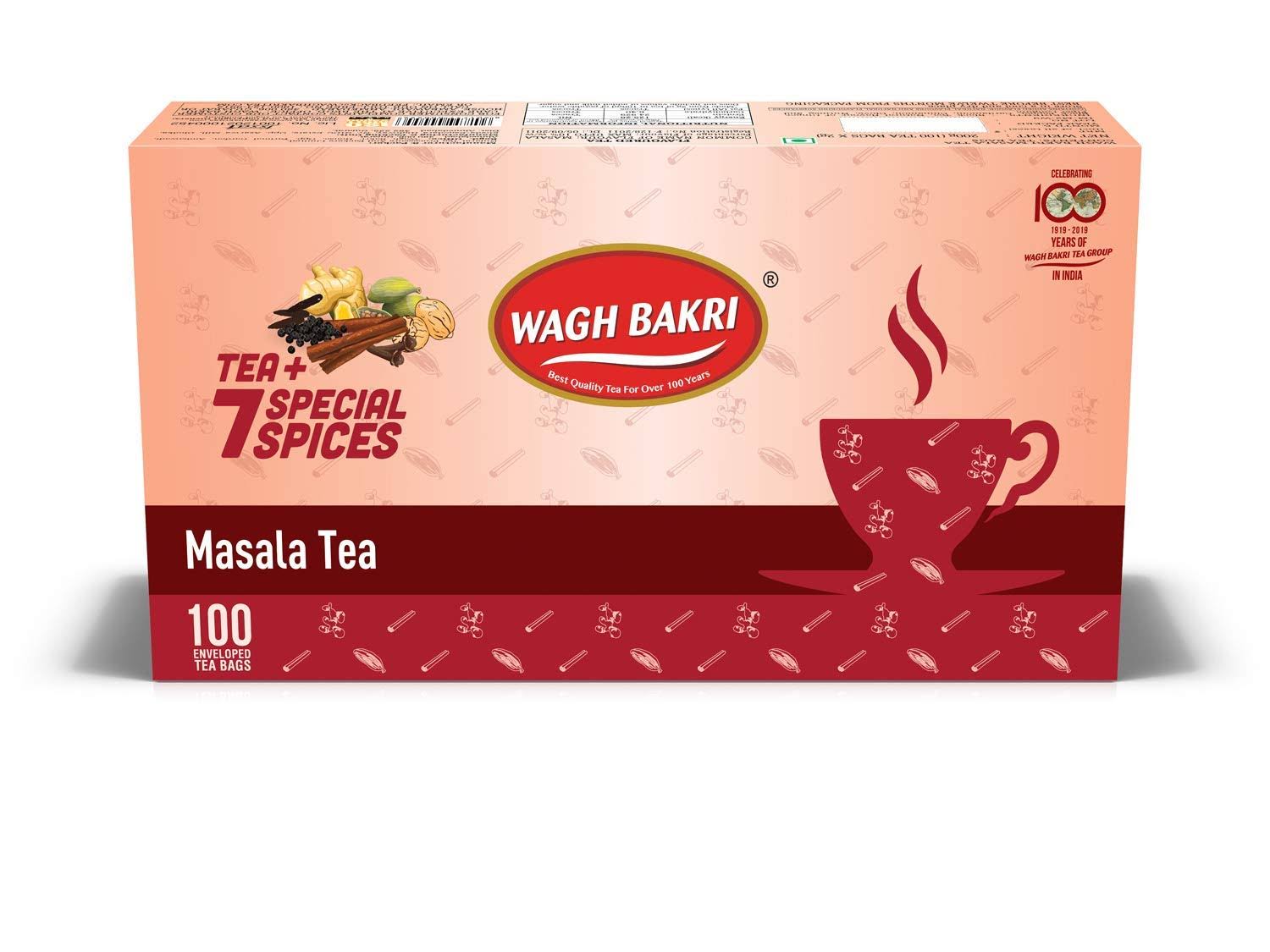 Wagh Bakri Masala Chai Tea Bags With Envelop, 200g