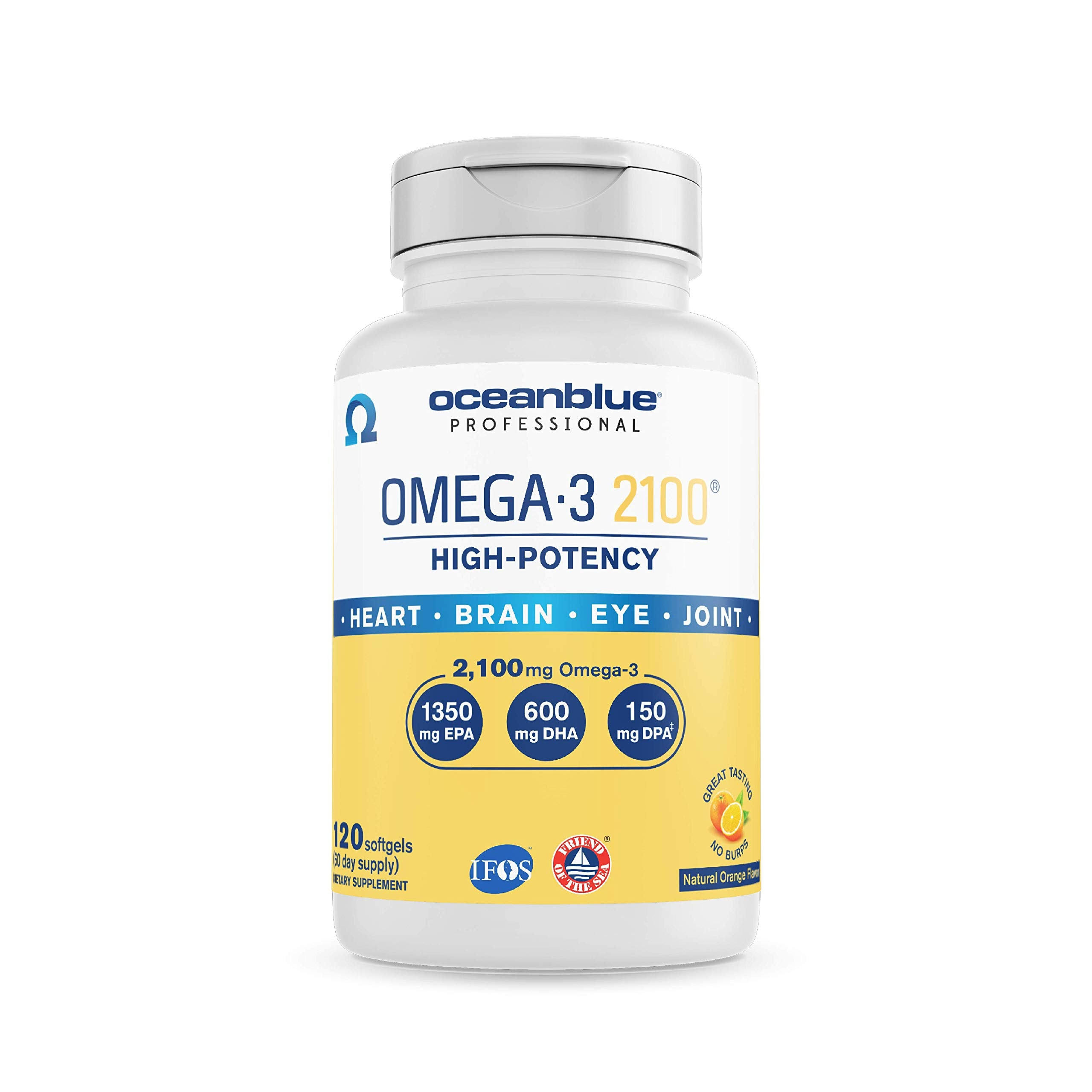 Oceanblue Professional 2100 Omega-3, Softgels, Natural Orange Flavor - 120 softgels