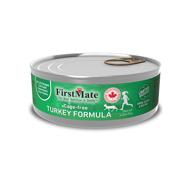 FirstMate Limited Ingredient Cage-Free Turkey Wet Cat food, 3.2-oz
