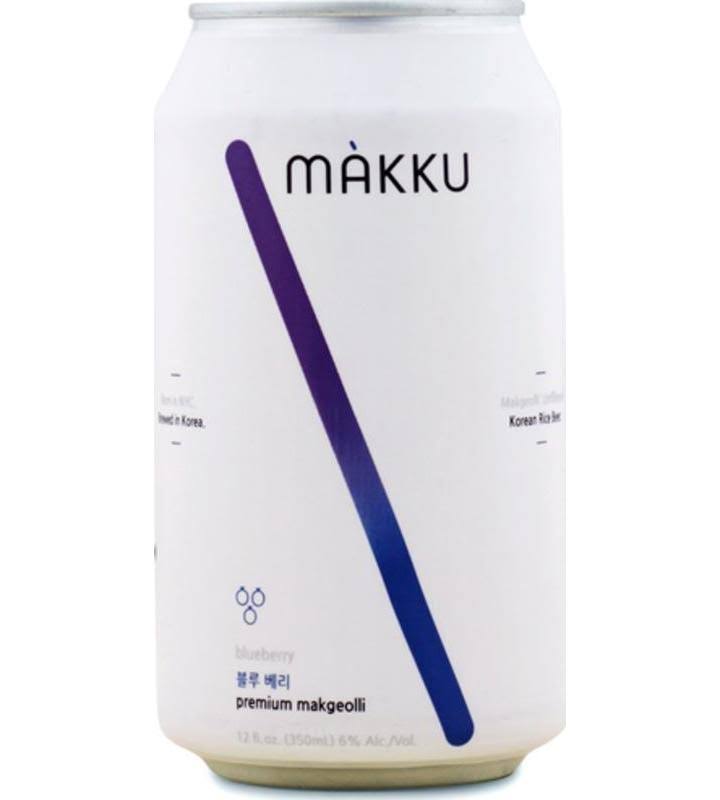 Makku Premium Makgeolli Blueberry Korean Rice Beer 4 Pack Can