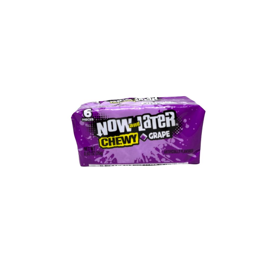 Now & Later Soft Candy - Grapes, 6 Pack