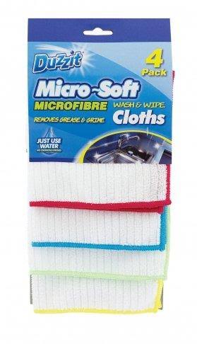 Duzzit Micro-Soft Microfibre Wash & Wipe Cloth - 4 Pack