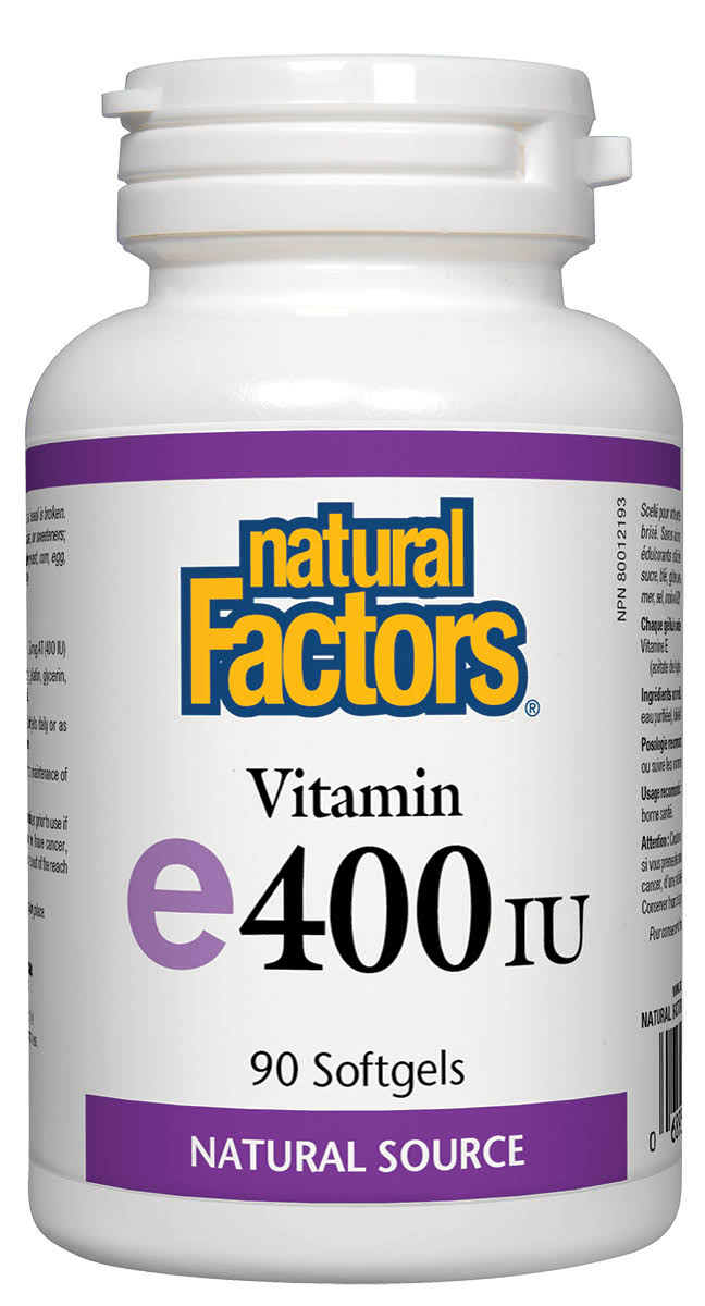 Natural Factors Vitamin E, 400IU, 90 Softgels