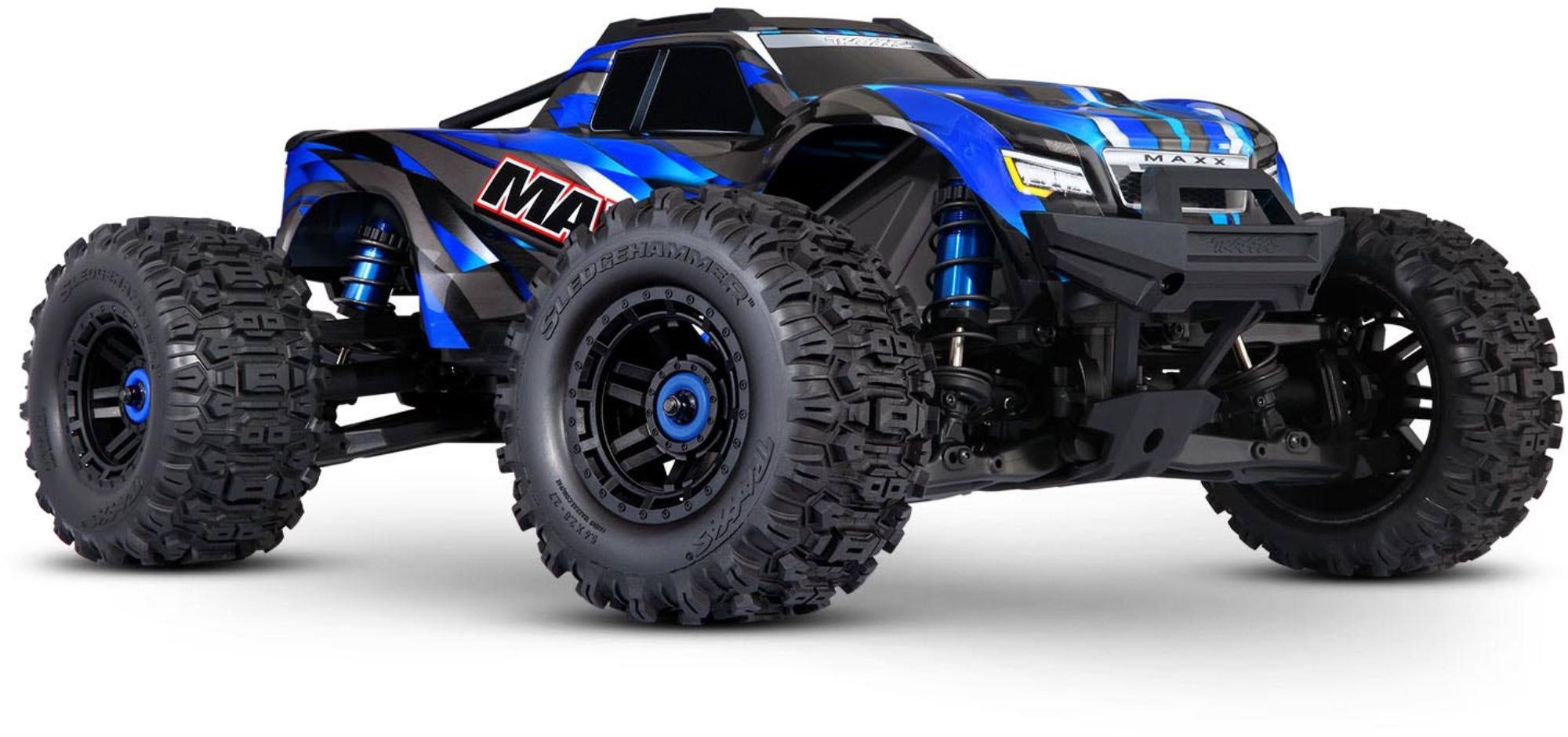 Traxxas Maxx V2 with WideMaxx 1/10 Electric RC Monster Truck - Blue 89086-4