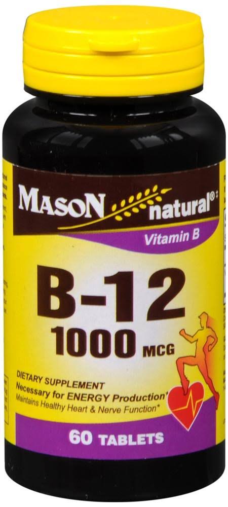 Mason Naturals Vitamin B-12 Dietary Supplement - 1000mcg, 60 Count