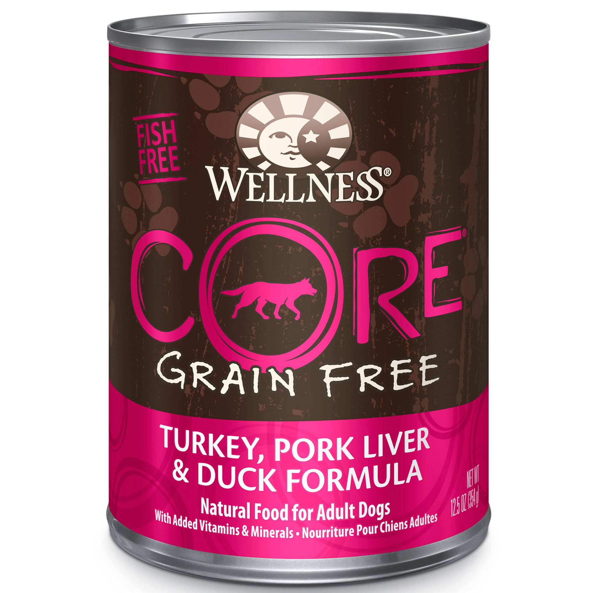 Wellness Core Natural Grain Wet Canned Dog Food - Turkey Pork Liver and Duck Formula