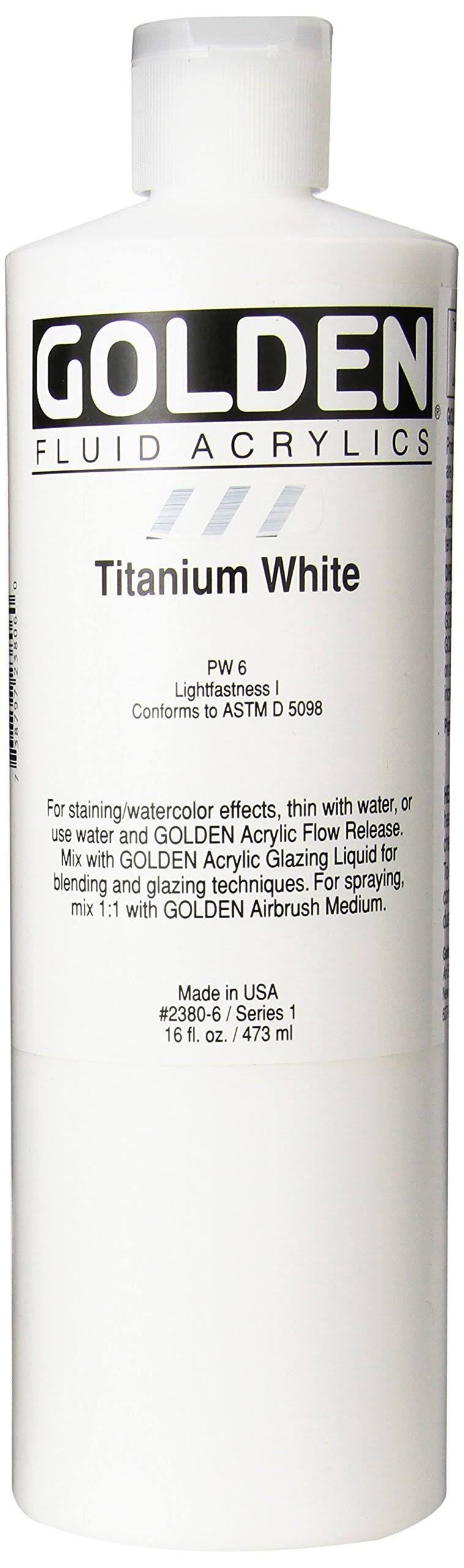 Golden Fluid Acrylic Paint 16 oz - Titanium White