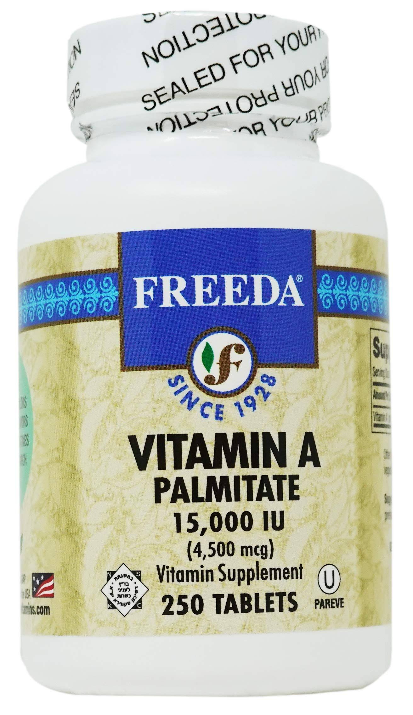 Freeda Kosher Vitamin A Palmitate Supplement - 15,000I.U., 250 Tablets