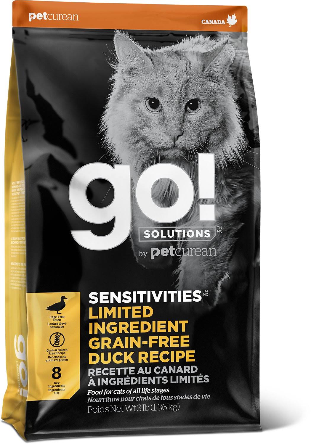 GO! Sensitivities Limited Ingredient Grain Free Duck Cat Recipe 3 lb