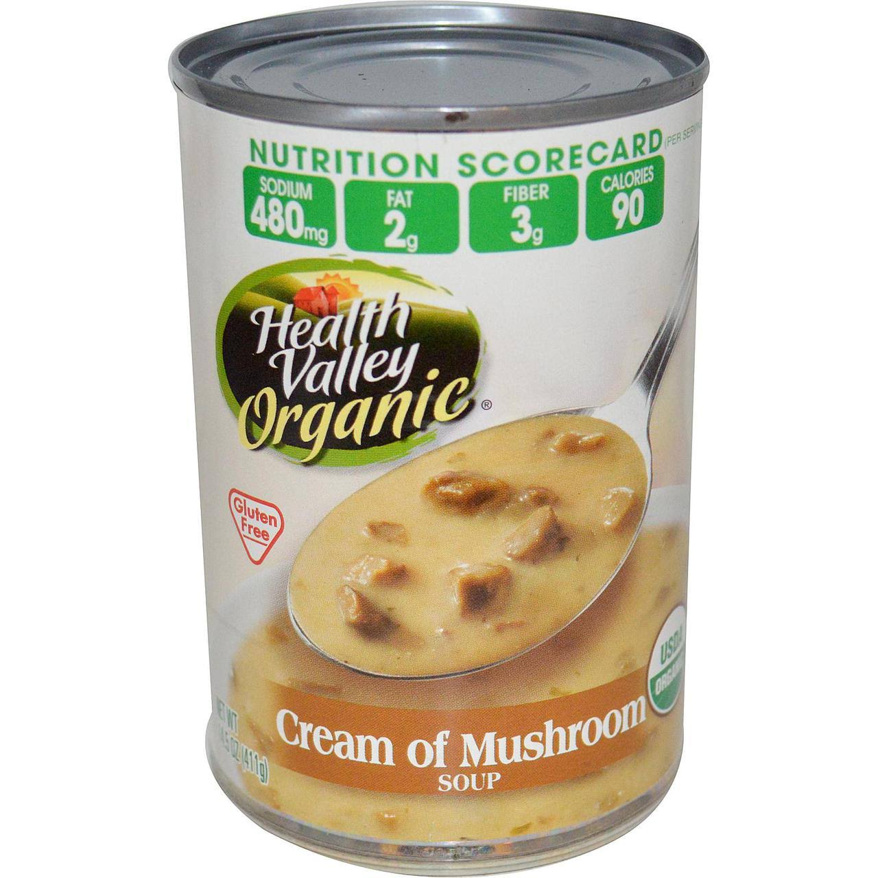 Health Valley Organic Soup, Cream of Mushroom, 14.5 Ounce (Pack of 12)