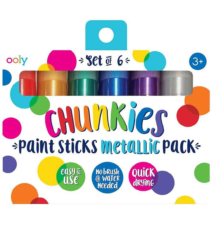 Ooly Jumbo Markers - Chunkies Paint Sticks - 6 Pcs - Metallic
