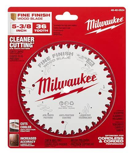 Milwaukee-48-40-0524 Fine Finish Circular Saw Blade - 5-3/8", 36T